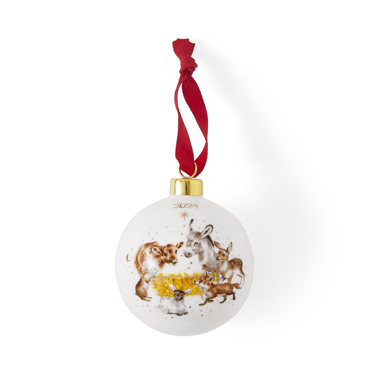 Wrendale Designs Annual Bauble 2024 - Away in a Manger image number null